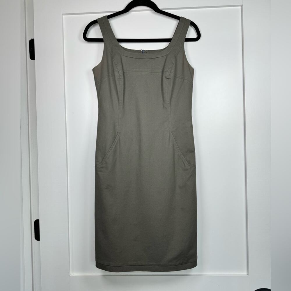 Ginny H Green Sheath Mini Round Neck Dress Size 4